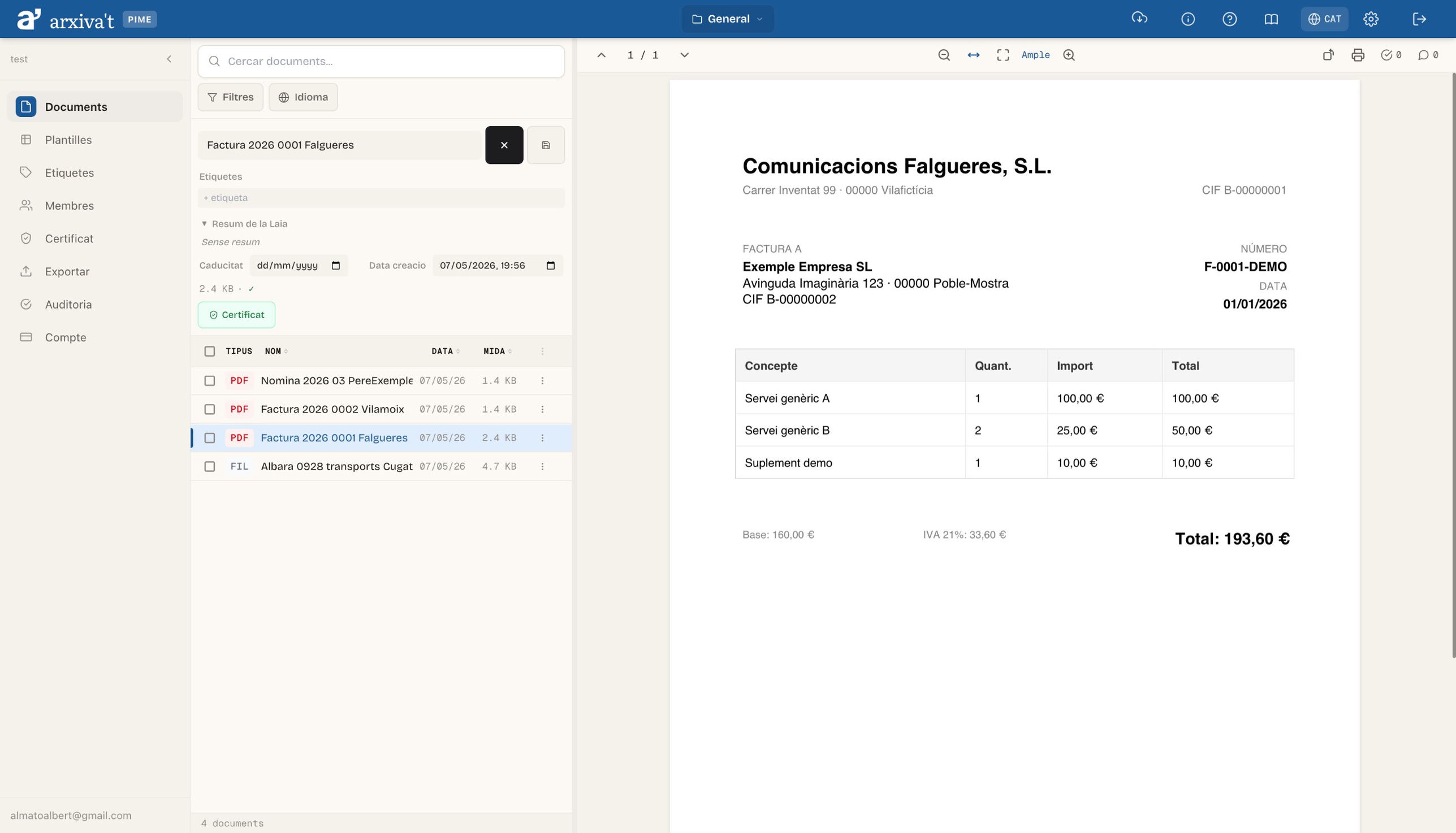 Arxivat PIME Dashboard